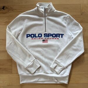 Ralph Lauren Polo Sport White Half-Zip Sweatshirt
